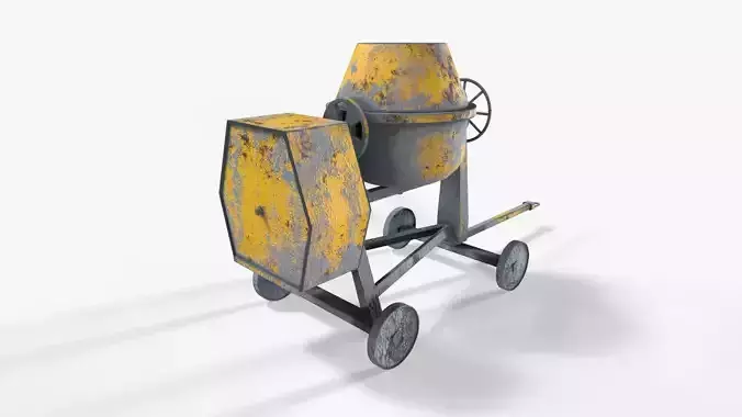 Mobile Concreate Mixer Low-poly 3D model