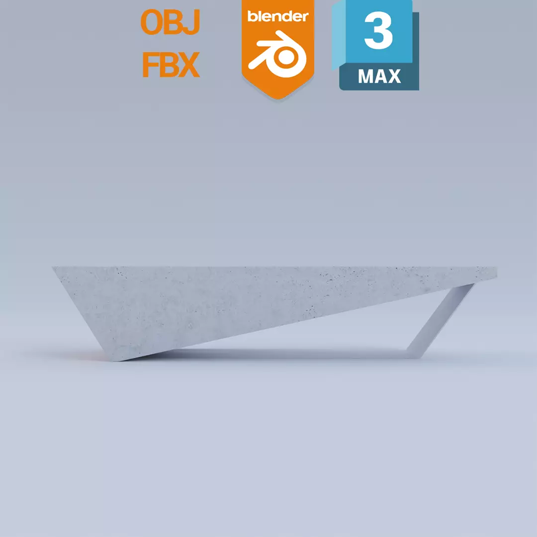 Public Seating Bench Free low-poly 3D model