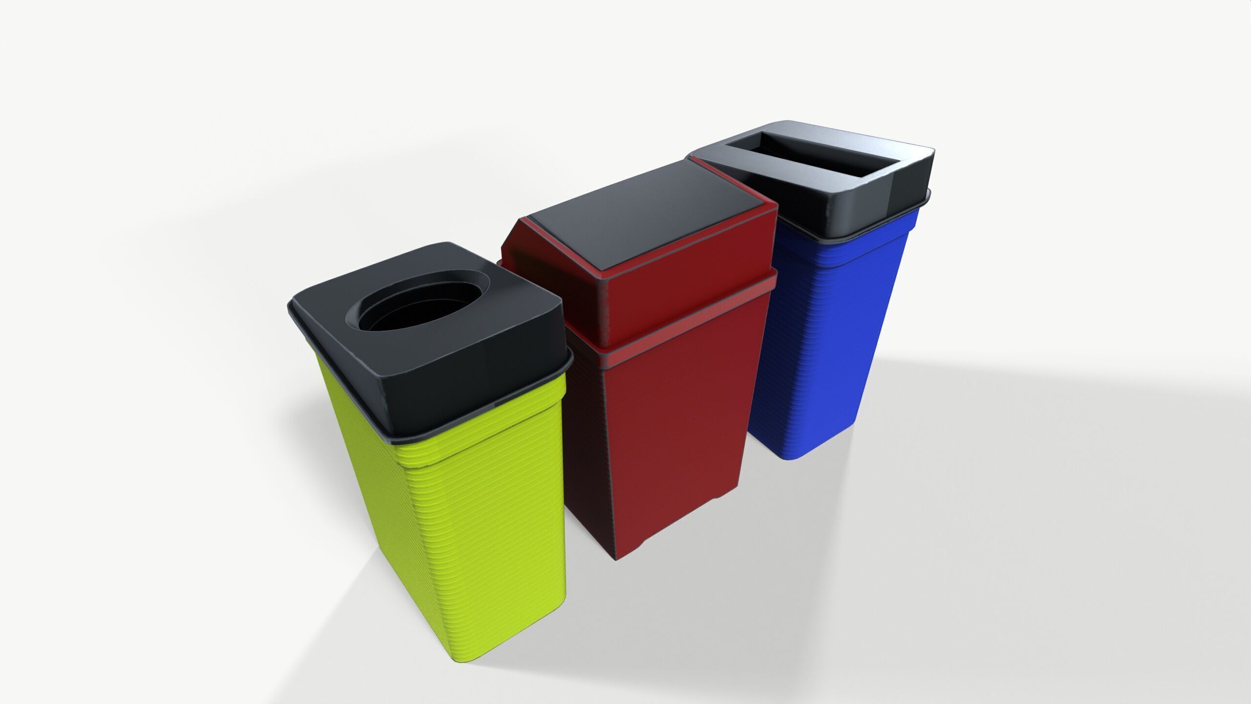 Garbage bins Low-poly 3D model_3