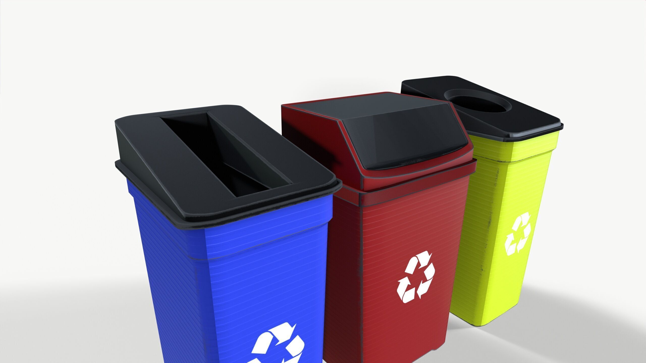 Garbage bins Low-poly 3D model_5