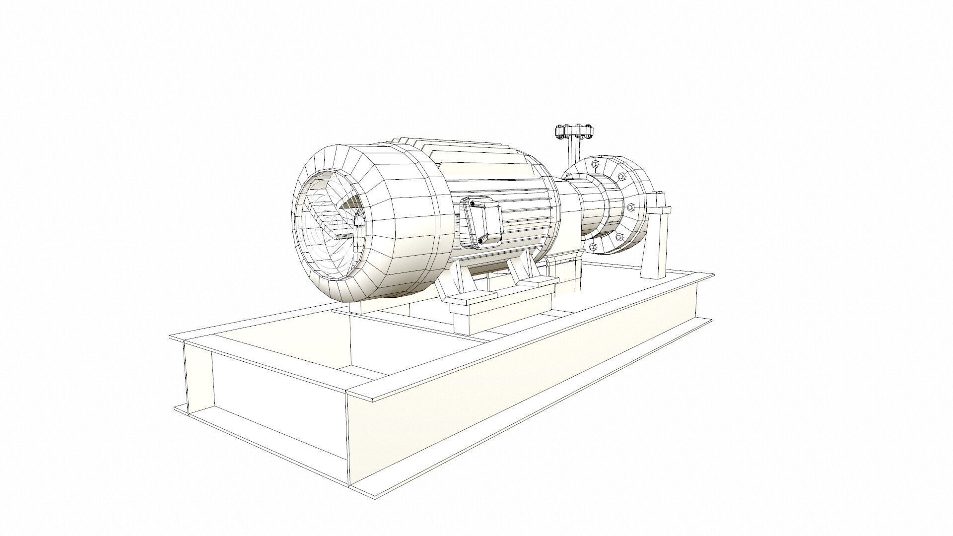 Water Centrifugal Pump PBR Low-poly 3D model_9