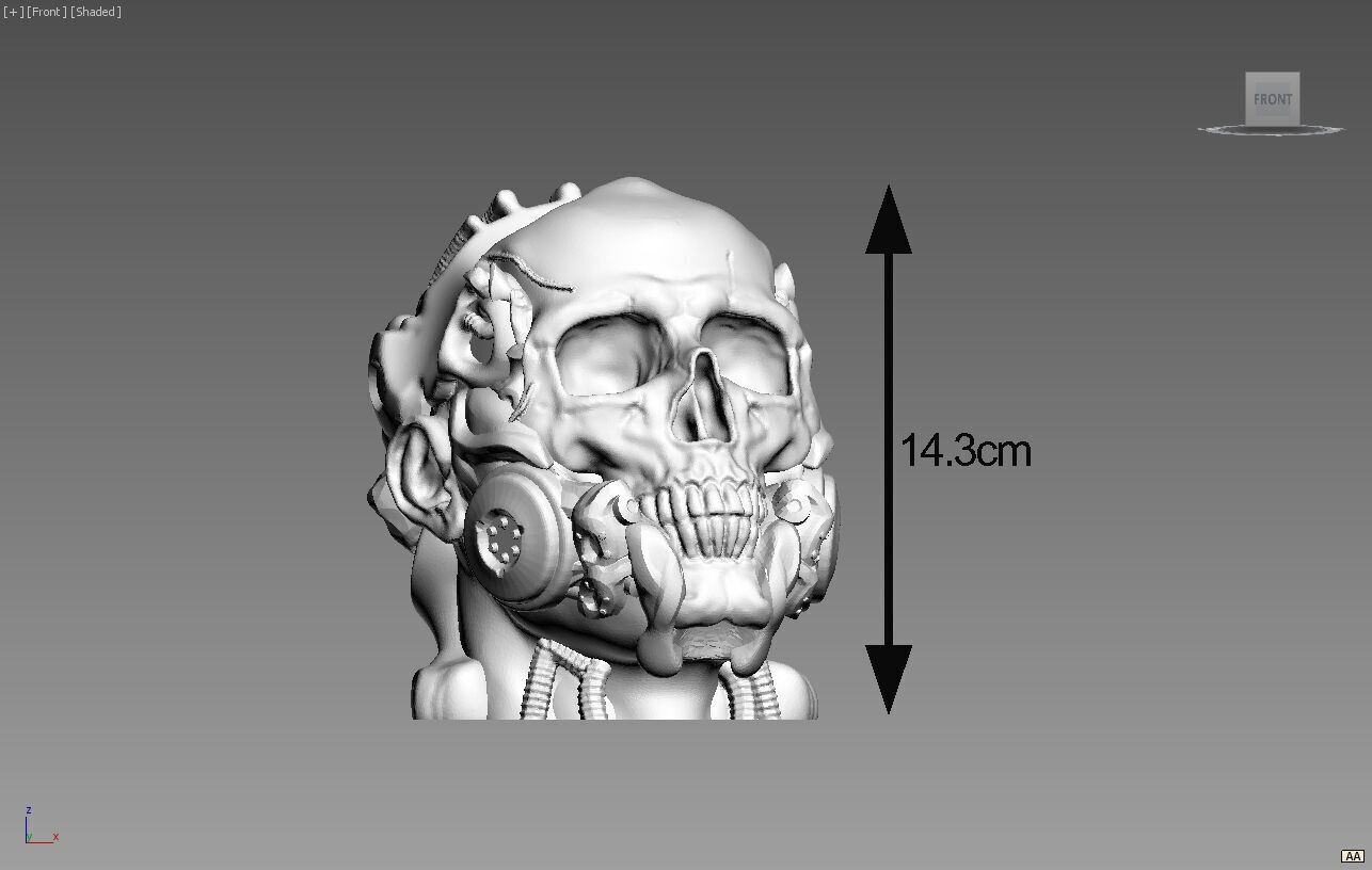 Human Robot skull Ps5 controller stand 3D print model_4