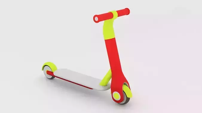 Kids Scooter Cartoon 3D Model