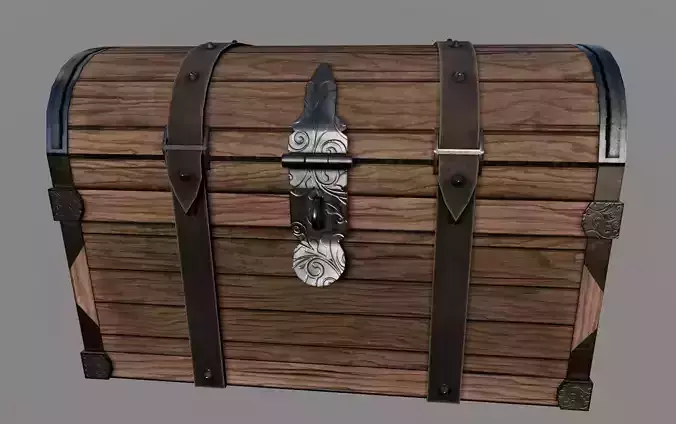 Treasure chest Middle Ages Low-poly 3D model