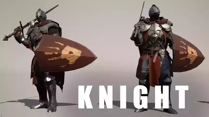 Knight Low-poly 3D model