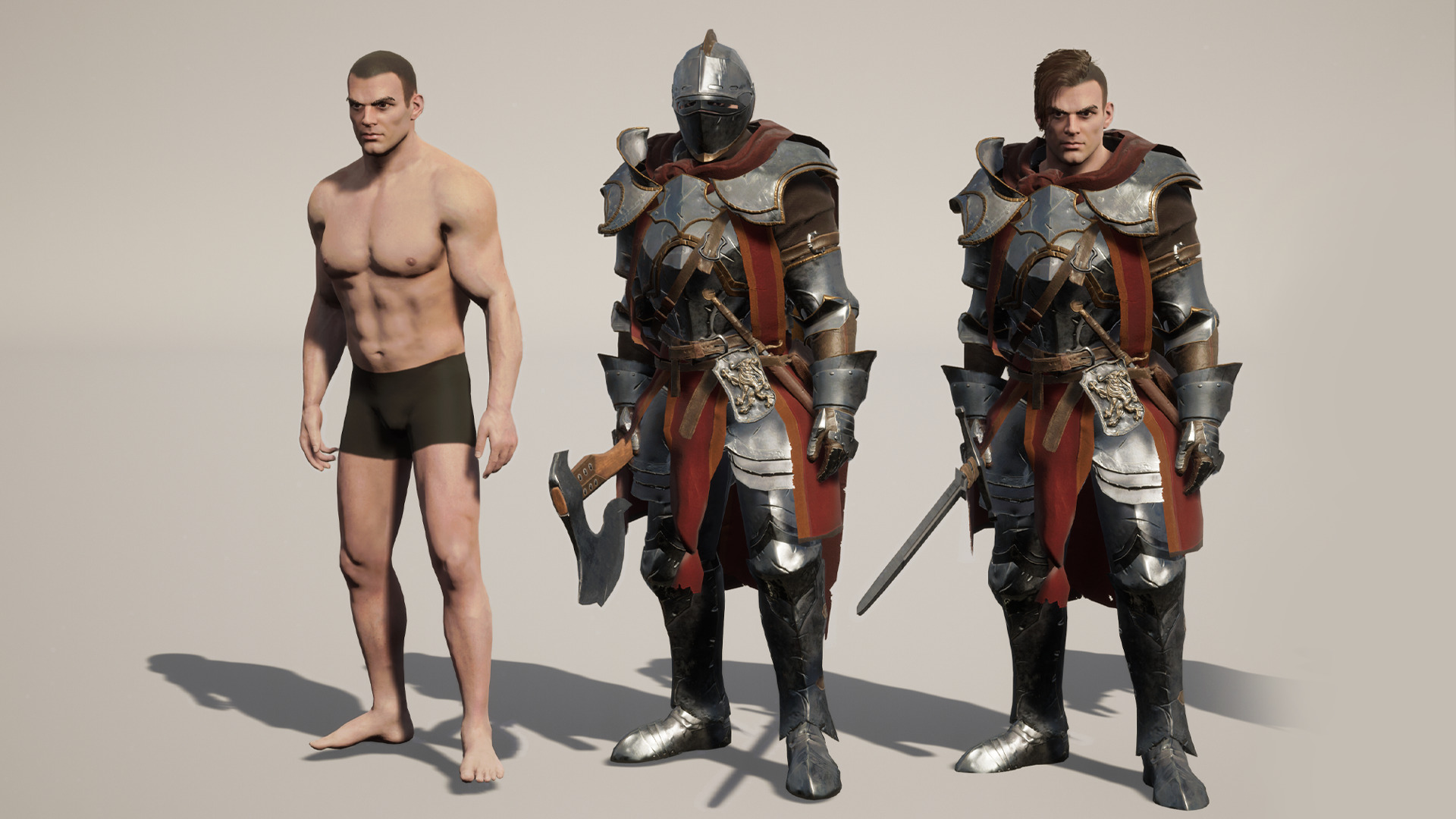 Knight Low-poly 3D model_3