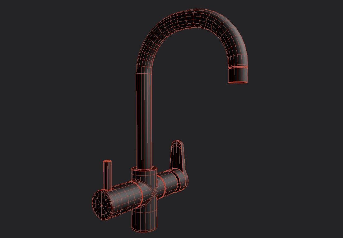 Faucet M08 Low-poly 3D model_1