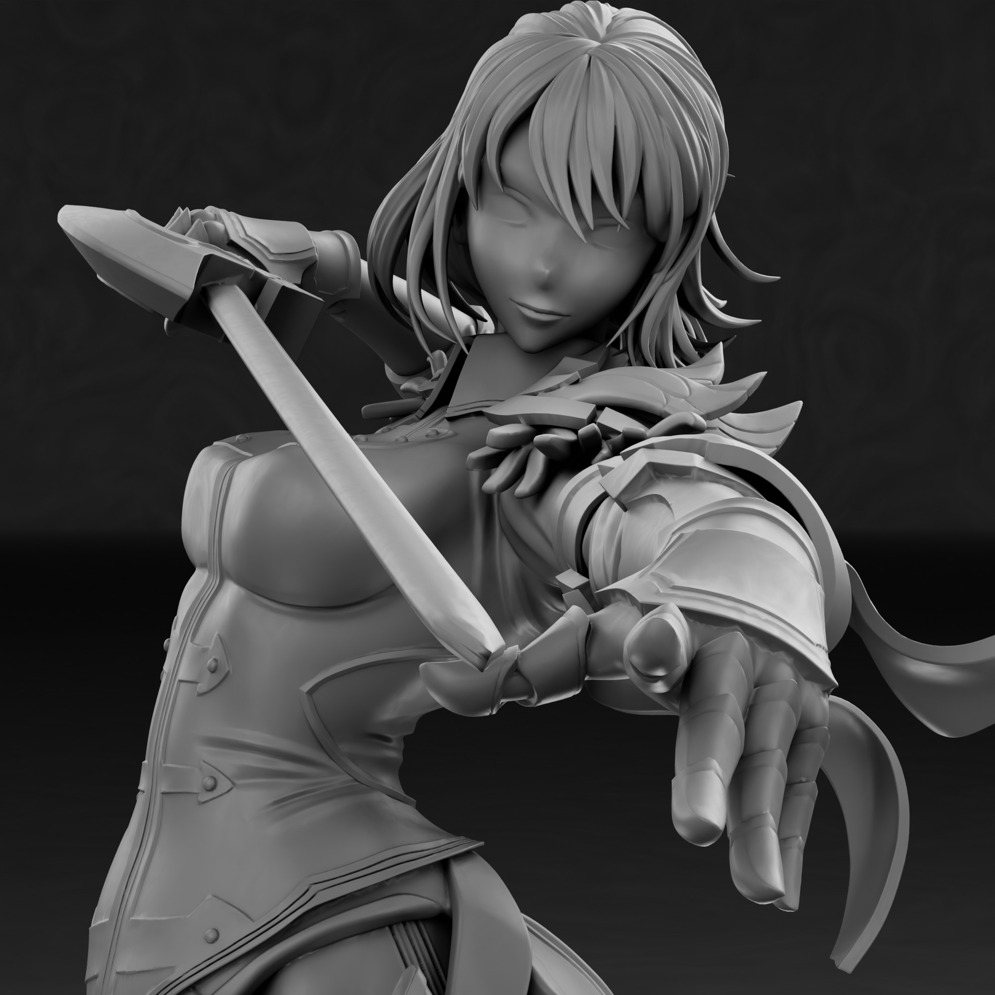 Cha Hae-In from Solo Leveling 3D print model_11