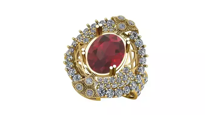 HIP HOP WEDDING RING 3D PRINTABLE MODEL