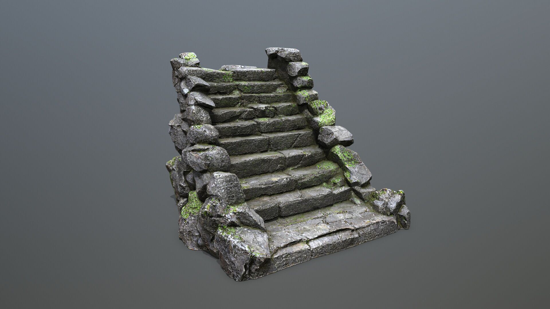Stairs Low-poly 3D model_11