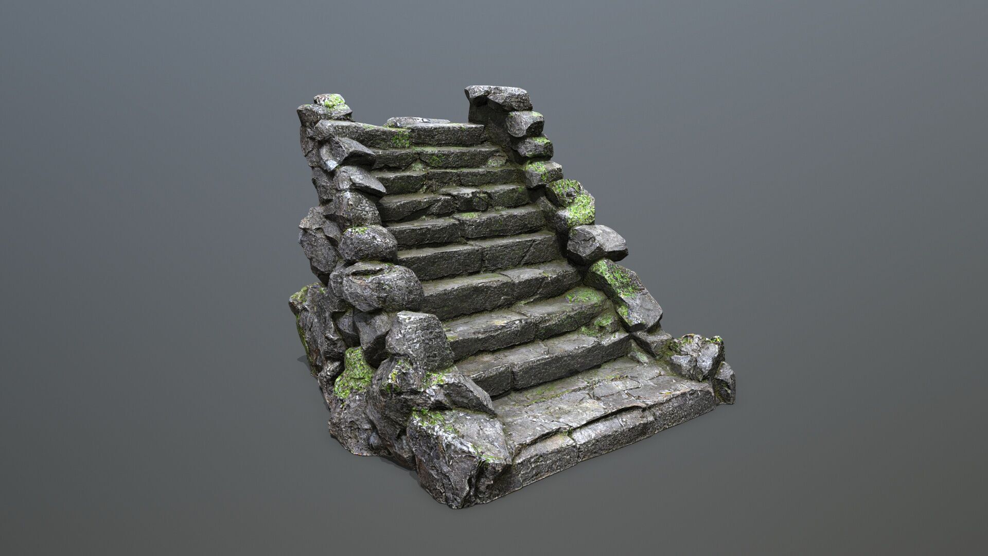 Stairs Low-poly 3D model_3