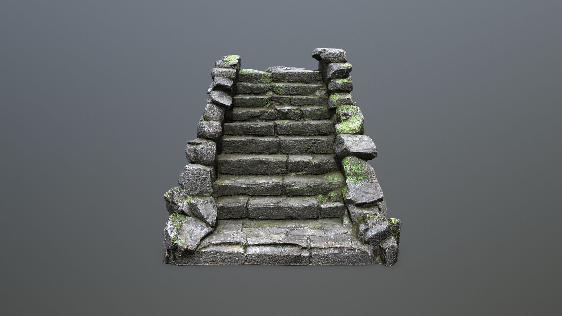 Stairs Low-poly 3D model_4