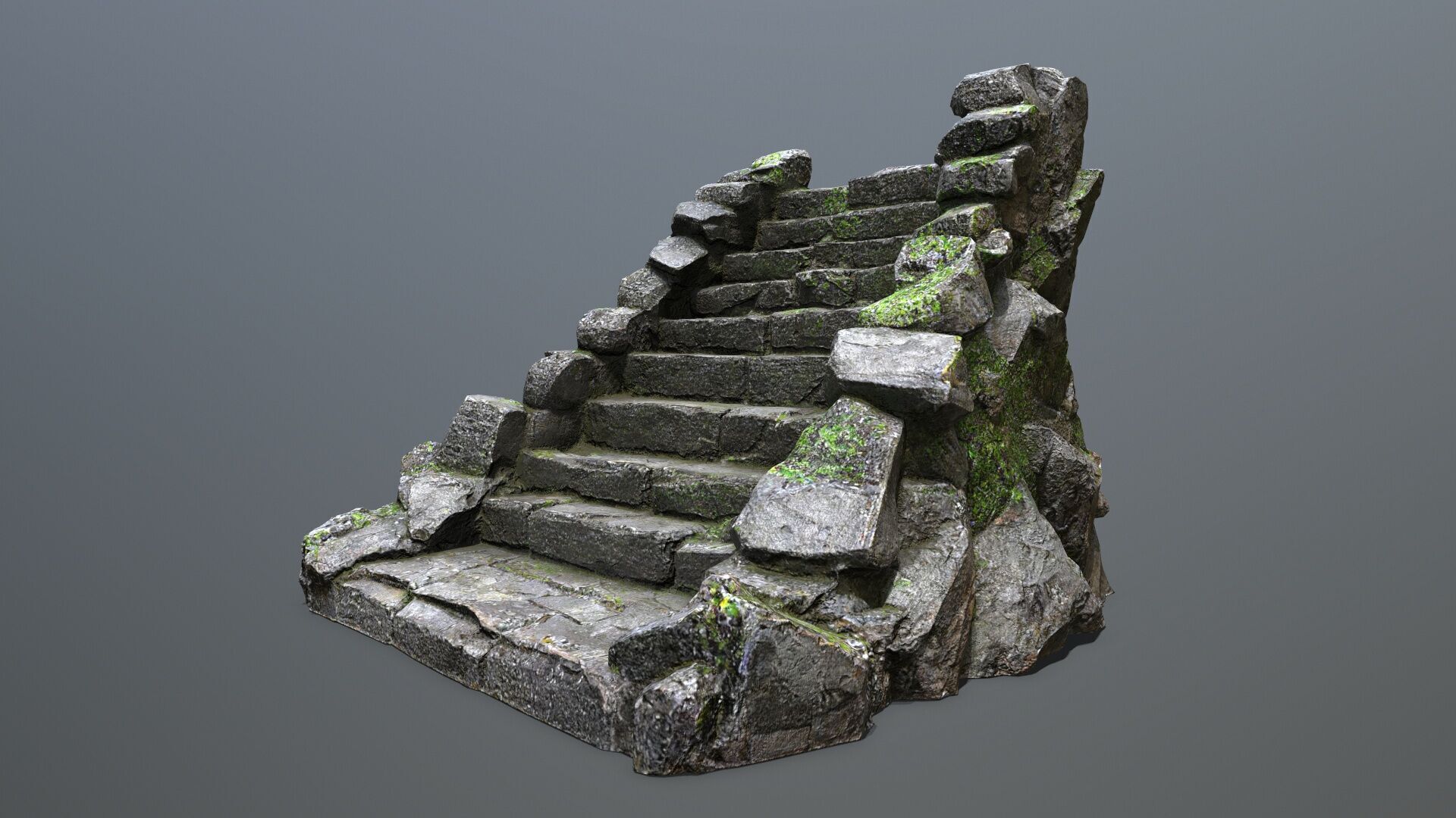 Stairs Low-poly 3D model_1