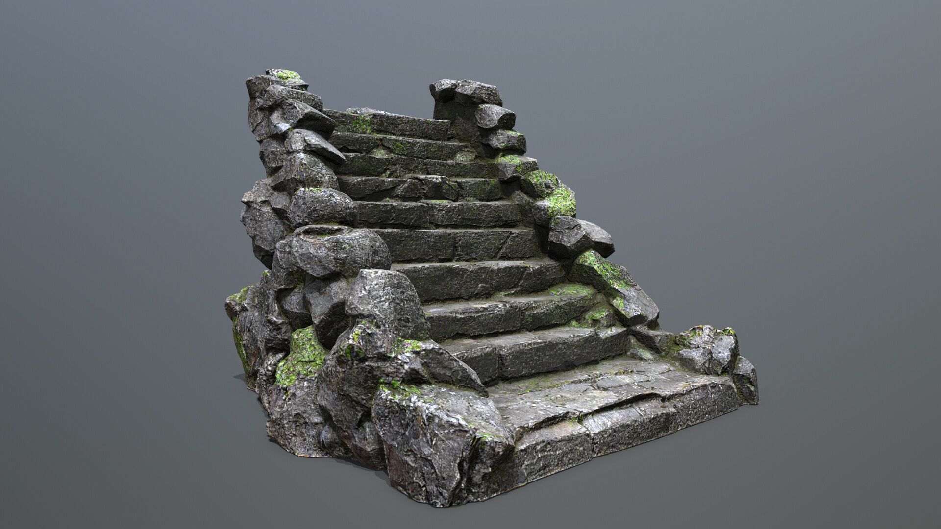 Stairs Low-poly 3D model_2