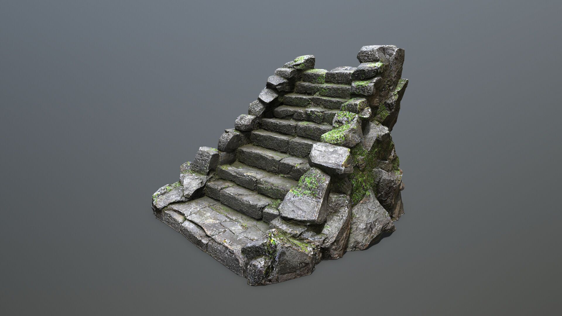 Stairs Low-poly 3D model_5