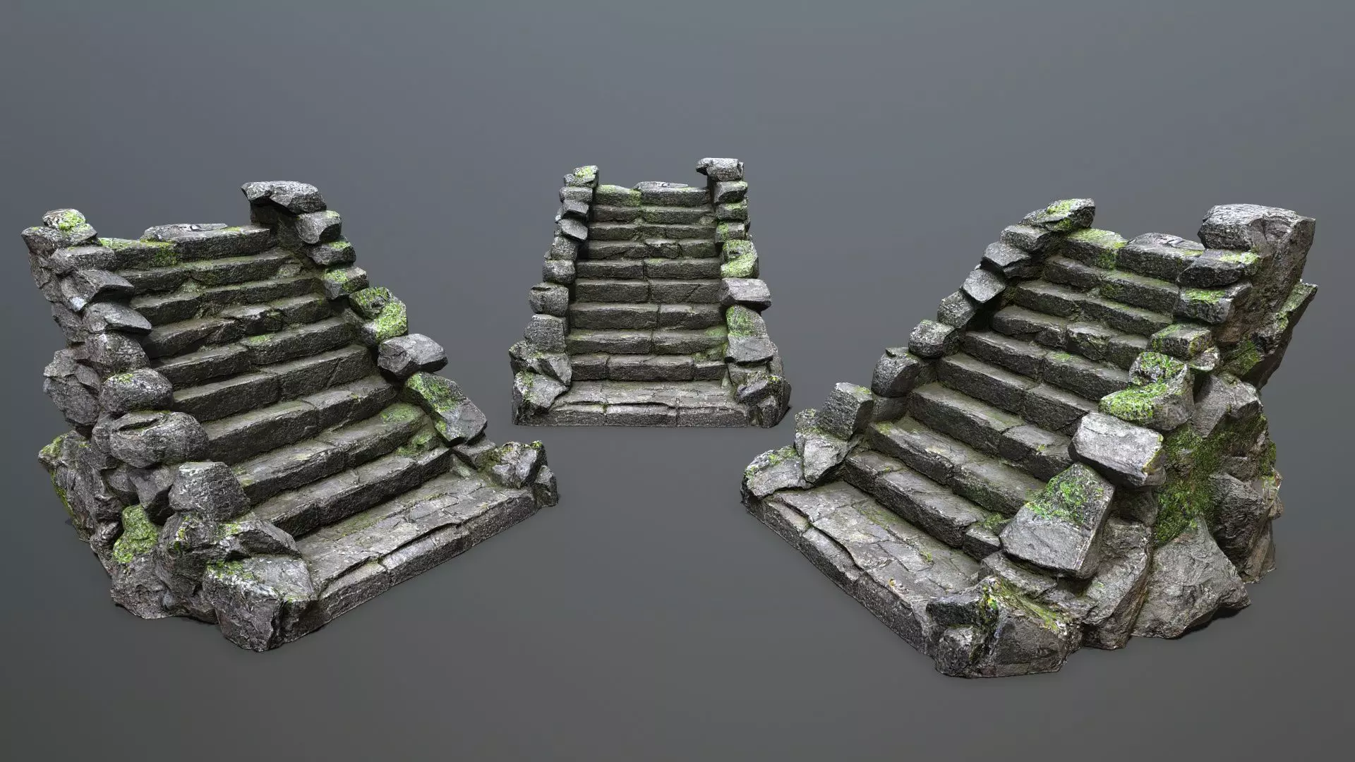 Stairs Low-poly 3D model_0