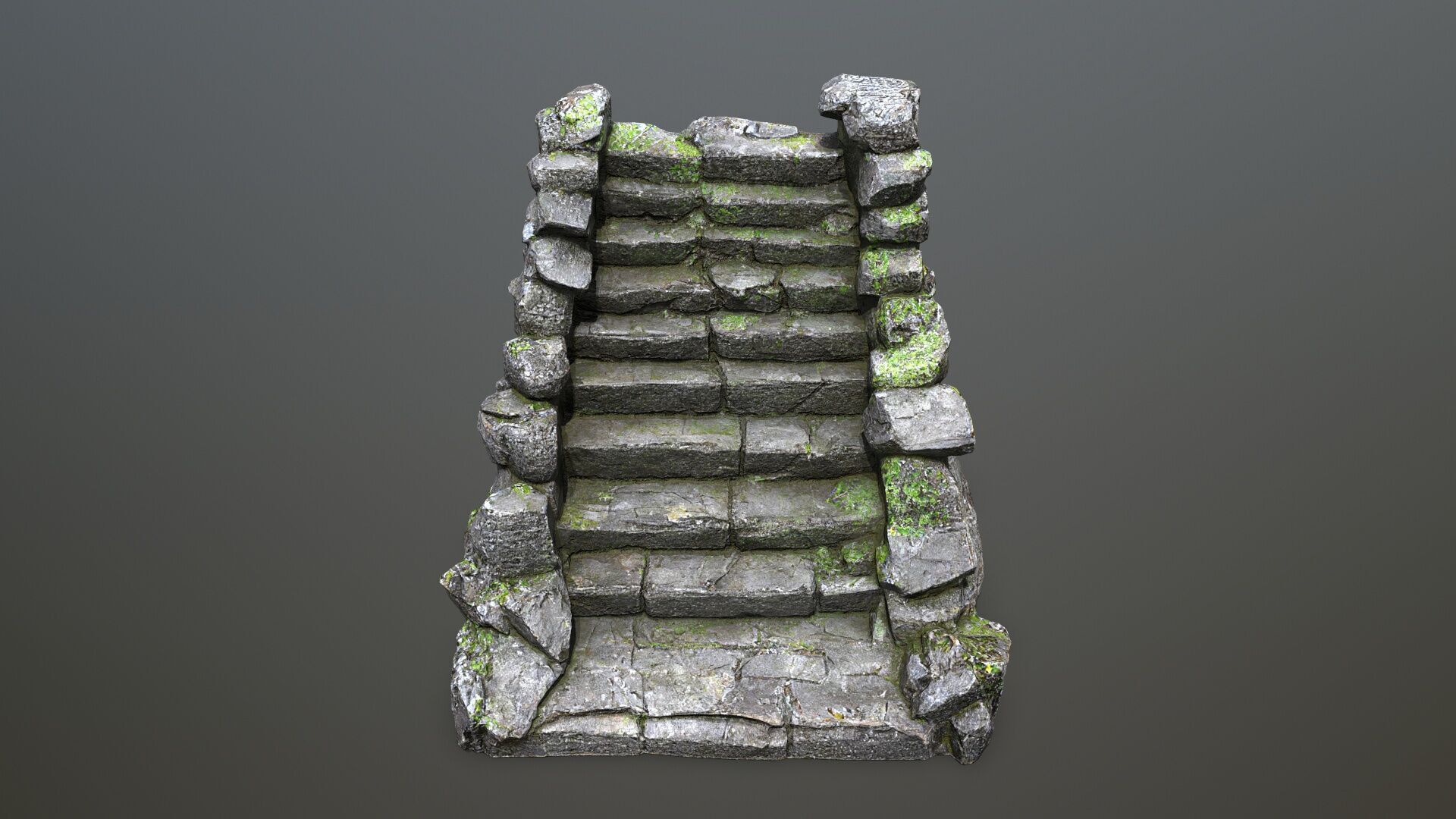 Stairs Low-poly 3D model_13
