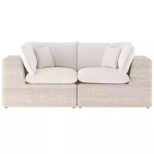 Cali Natural Wicker Outdoor Modular Loveseat