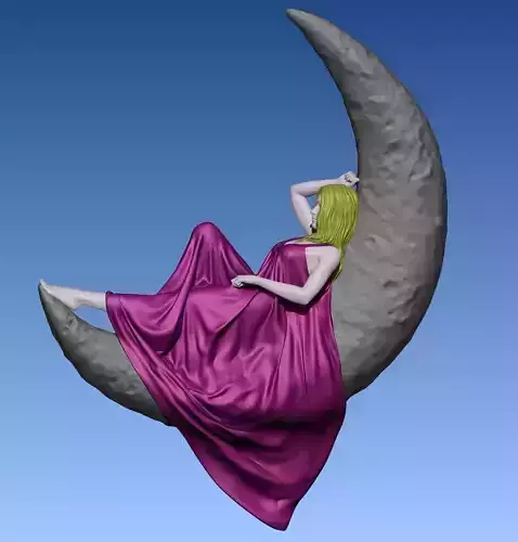 Lying Sleep Moon Night Girl moonlight