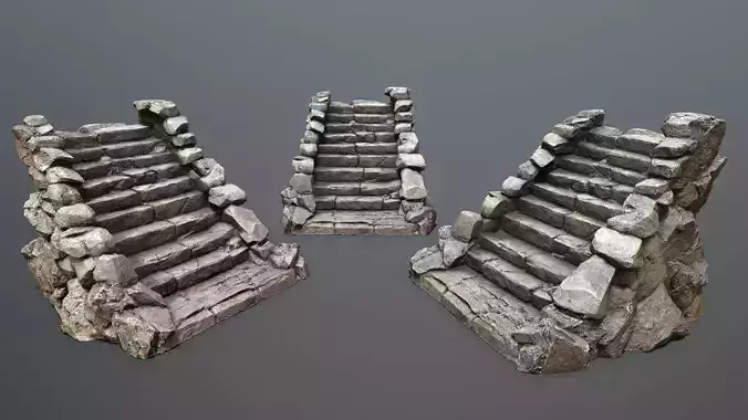 Stairs Low-poly 3D model