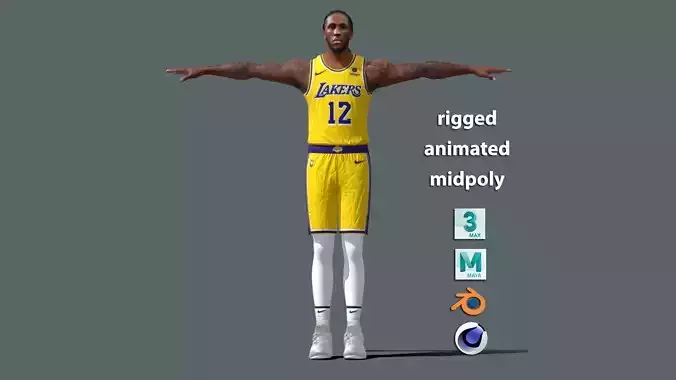 T-Pose rigged Taurean Prince Los Angeles Lakers
