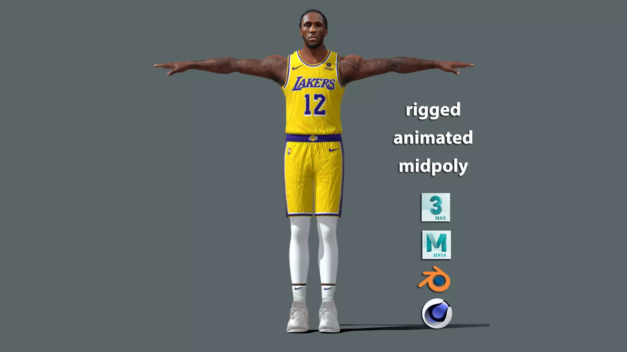 T-Pose rigged Taurean Prince Los Angeles Lakers 3D model_0
