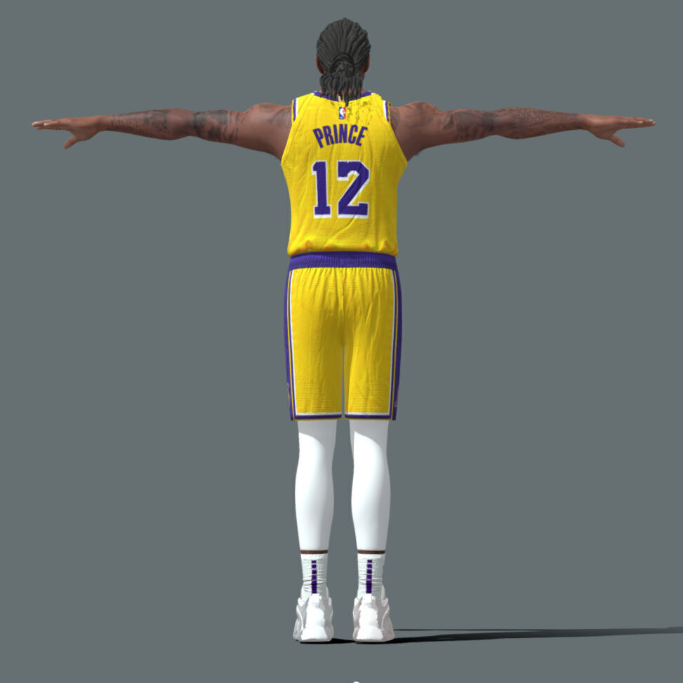 T-Pose rigged Taurean Prince Los Angeles Lakers 3D model_7