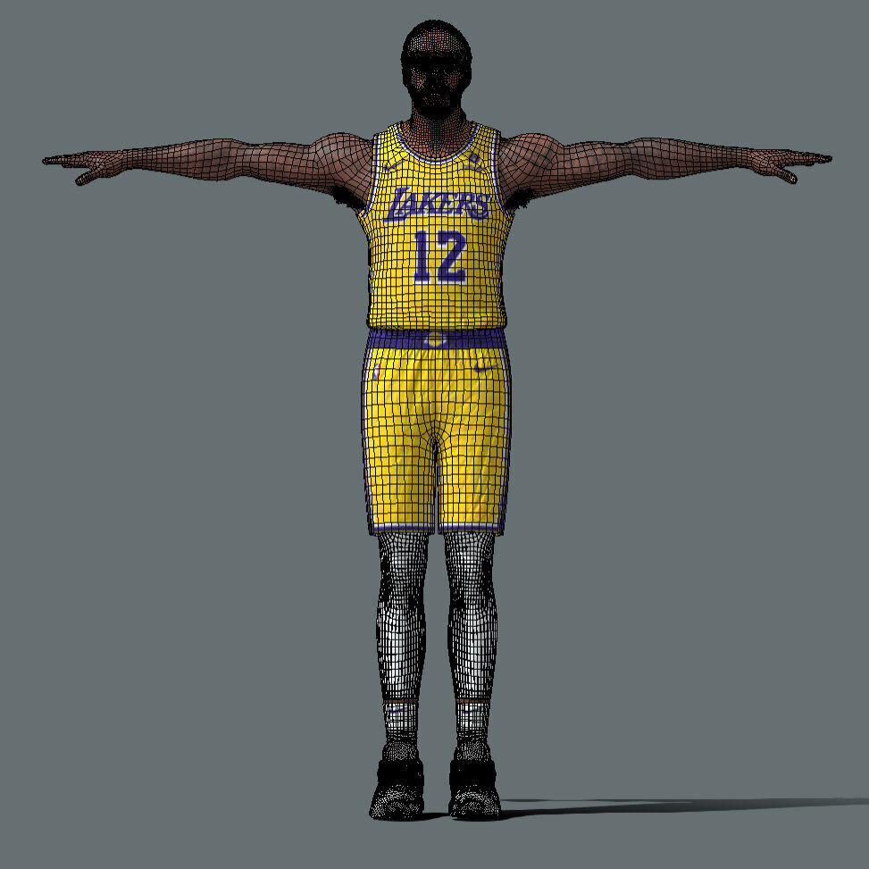 T-Pose rigged Taurean Prince Los Angeles Lakers 3D model_3