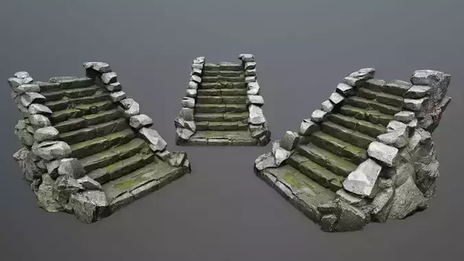 Stairs Low-poly 3D model