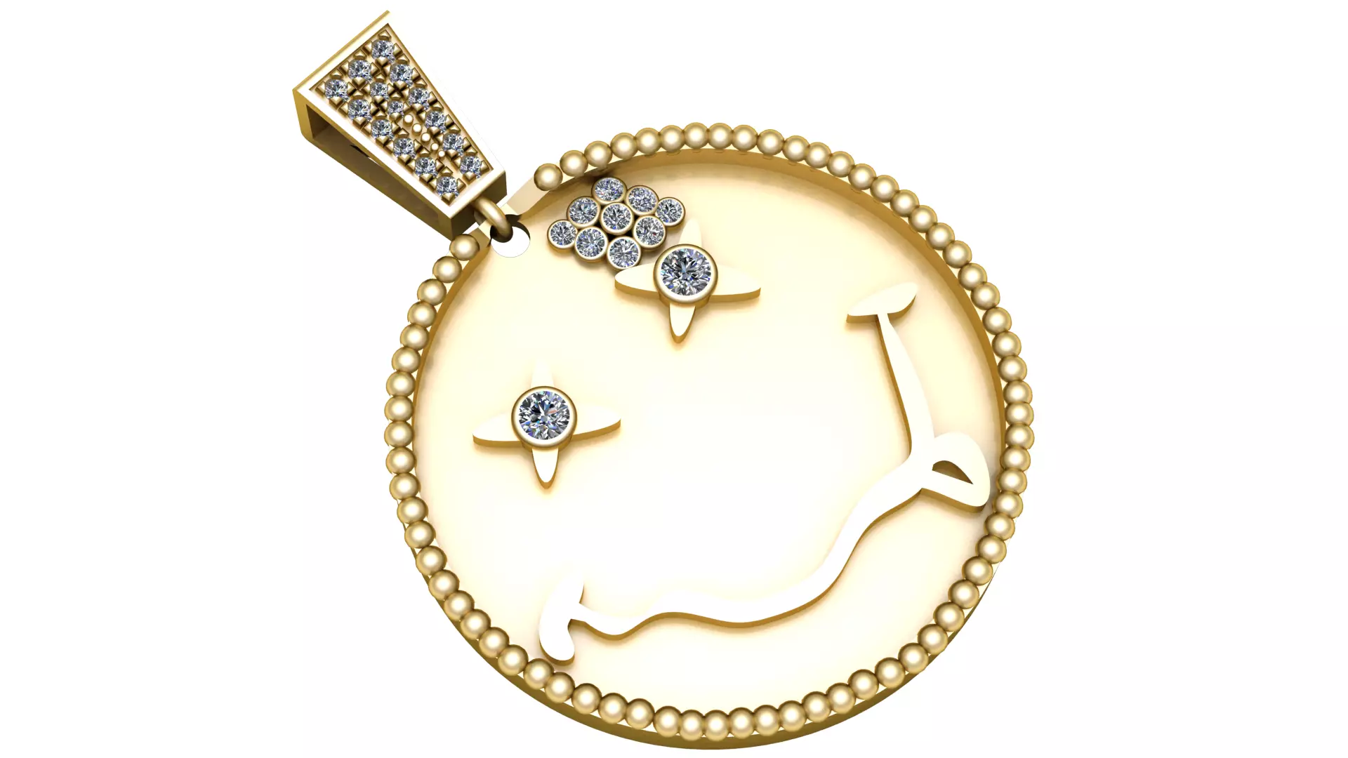 SMILEY FACE COIN PENDANT 3D PRINTABLE MODEL 3D print model