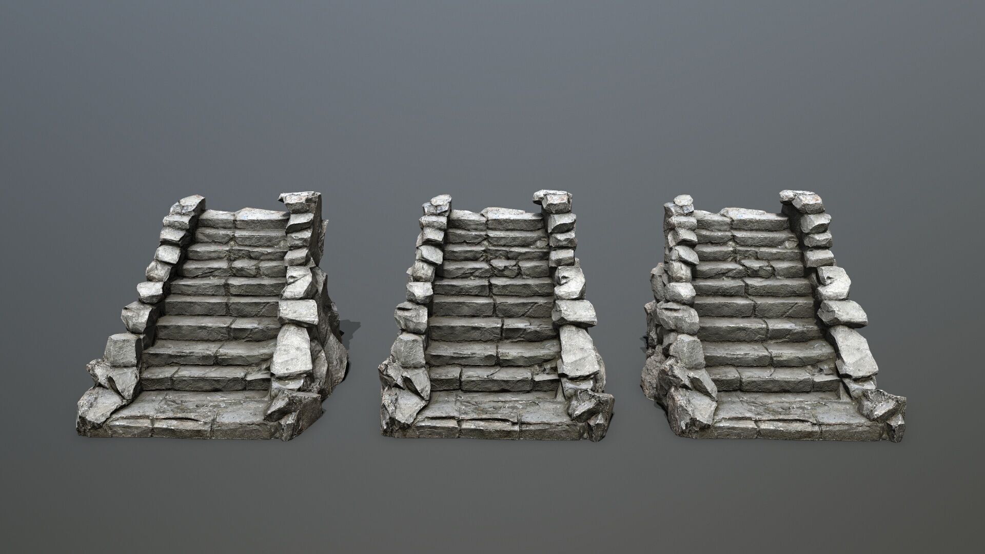 Stairs Low-poly 3D model_13