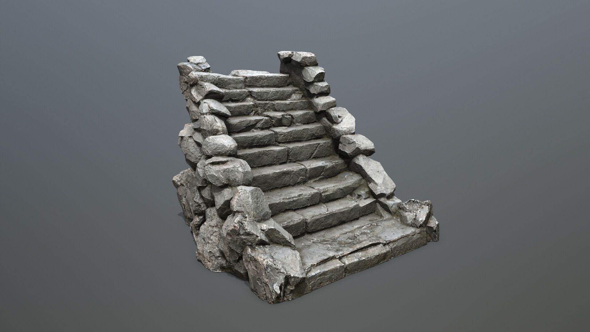 Stairs Low-poly 3D model_3