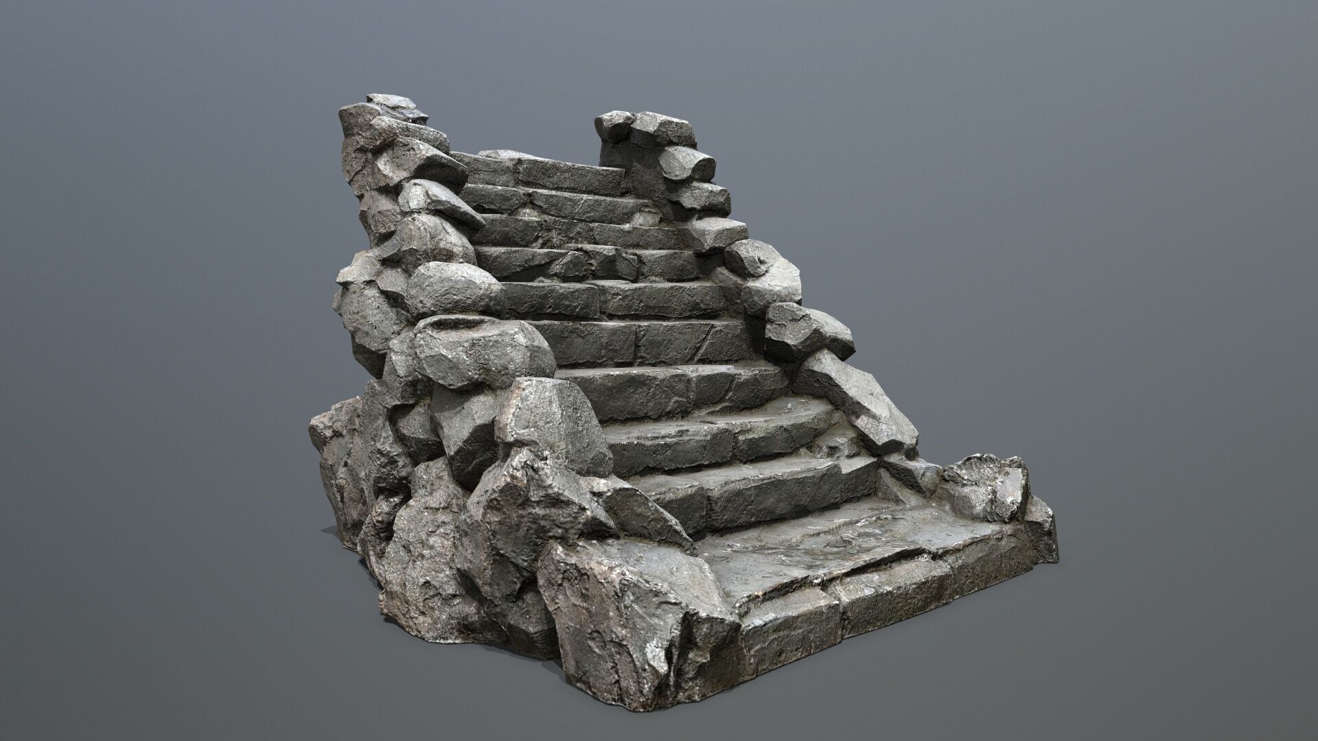 Stairs Low-poly 3D model_2
