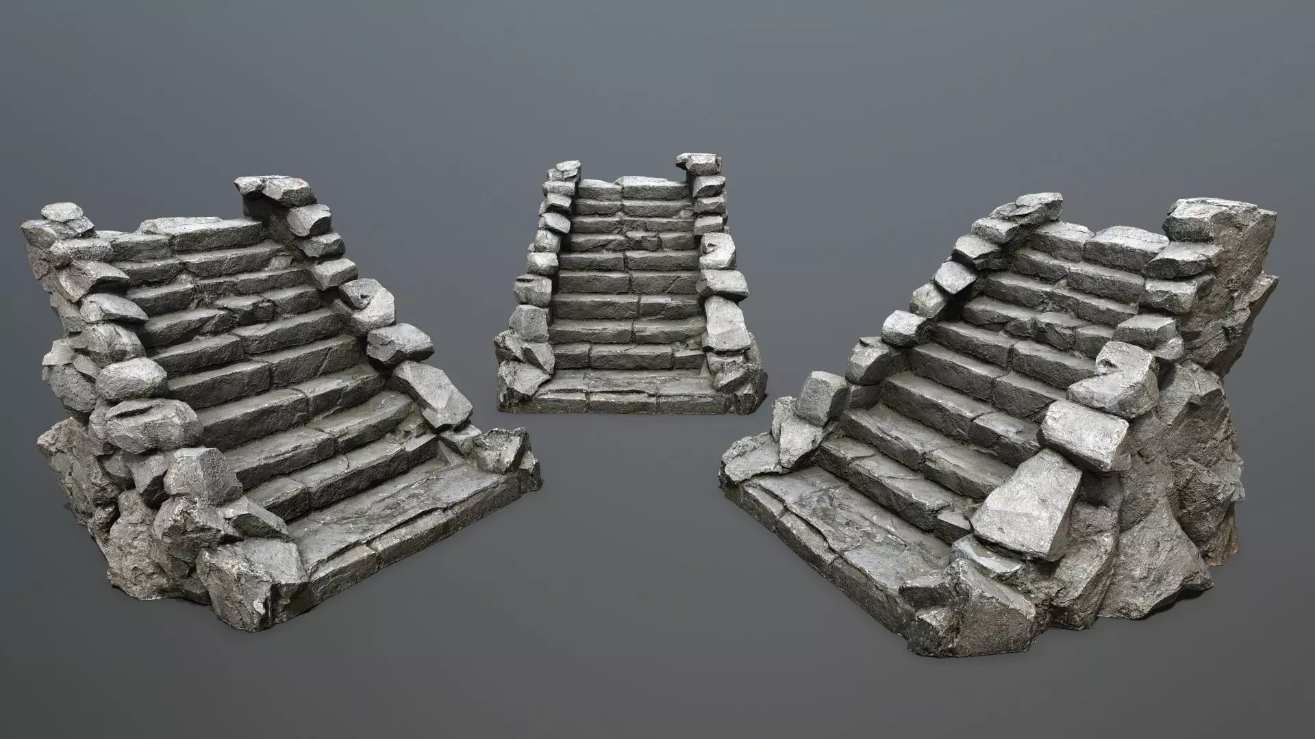 Stairs Low-poly 3D model_0