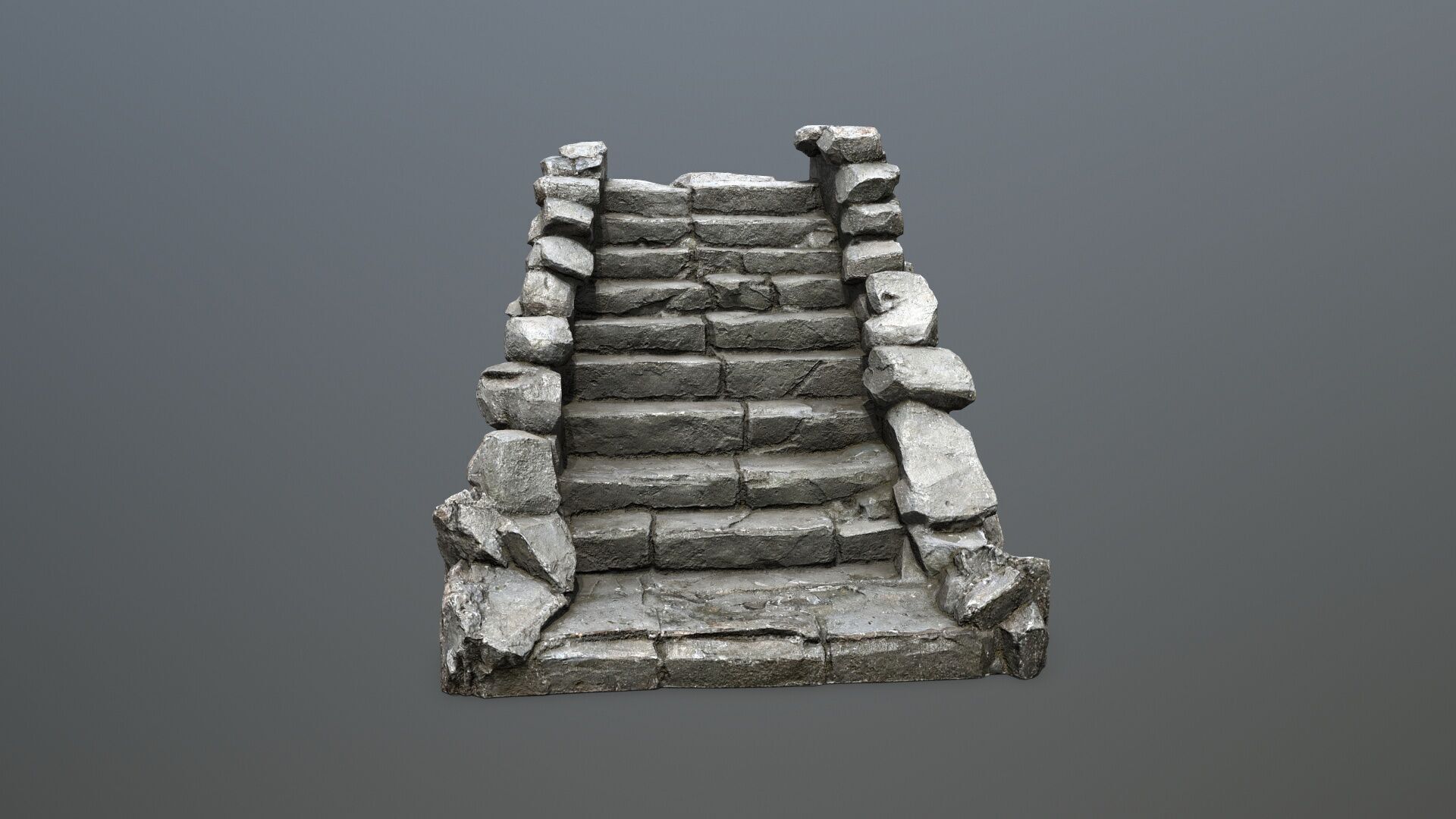 Stairs Low-poly 3D model_11