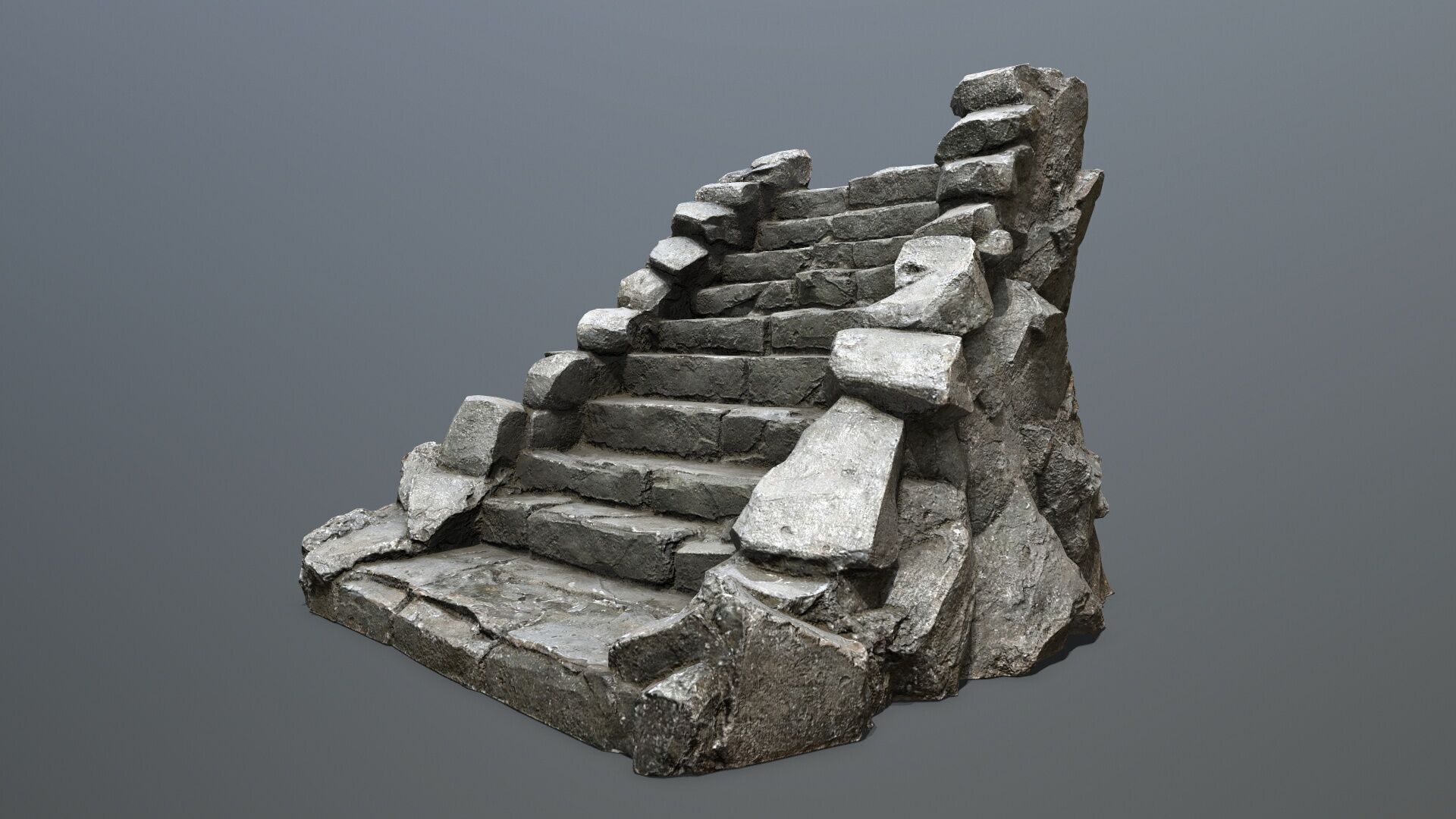 Stairs Low-poly 3D model_1