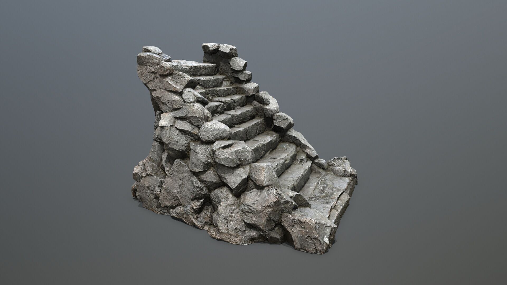 Stairs Low-poly 3D model_10