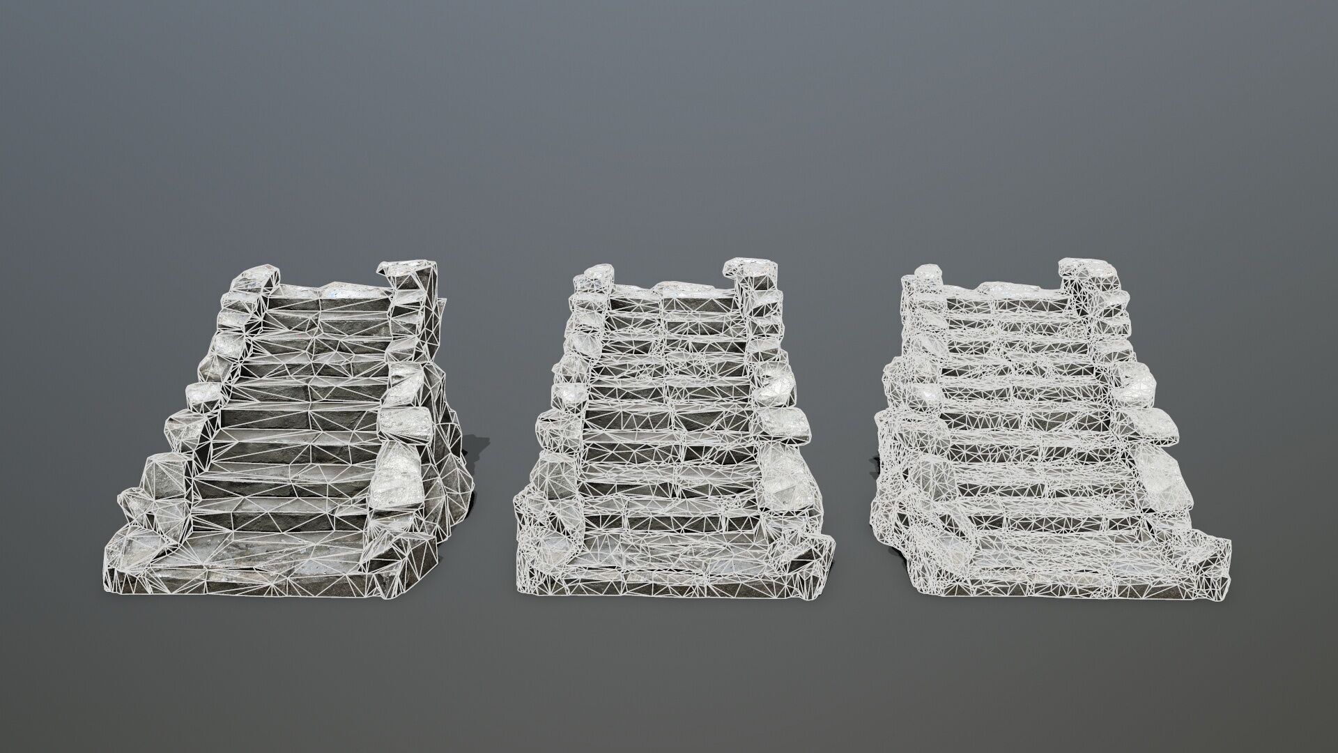 Stairs Low-poly 3D model_14