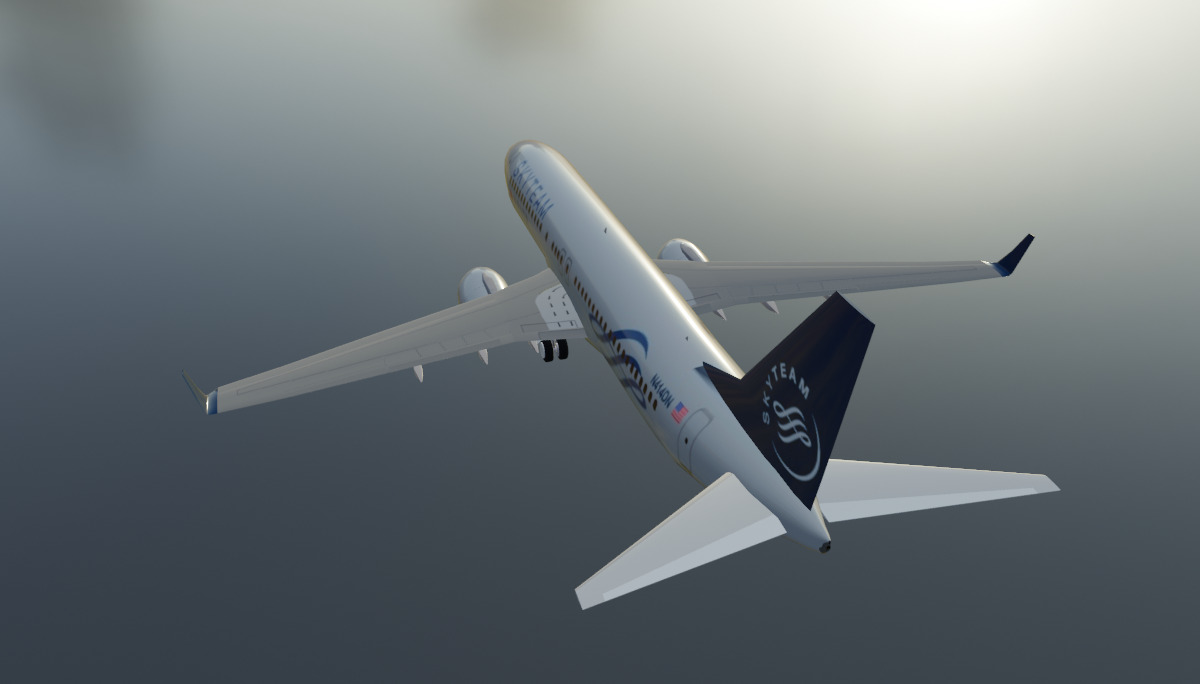 Delta airlines skyteam boeing 737-800 Low-poly 3D model_4