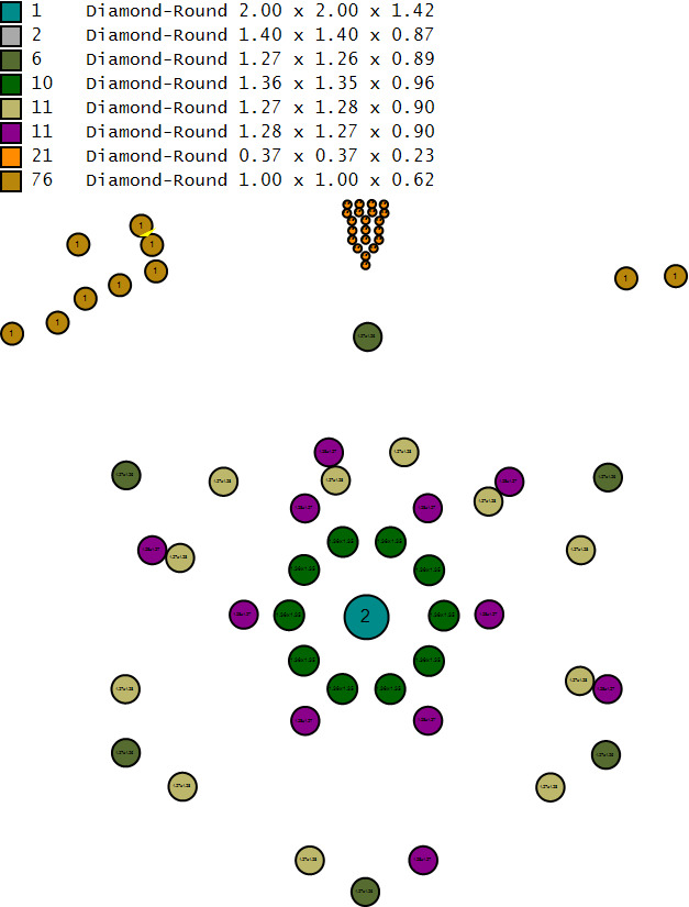 HEXAGRAM SHAPE DIAMOND LOCKET SET 3D PRINTABLE MODEL 3D print model_4