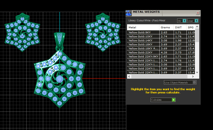 HEXAGRAM SHAPE DIAMOND LOCKET SET 3D PRINTABLE MODEL 3D print model_2