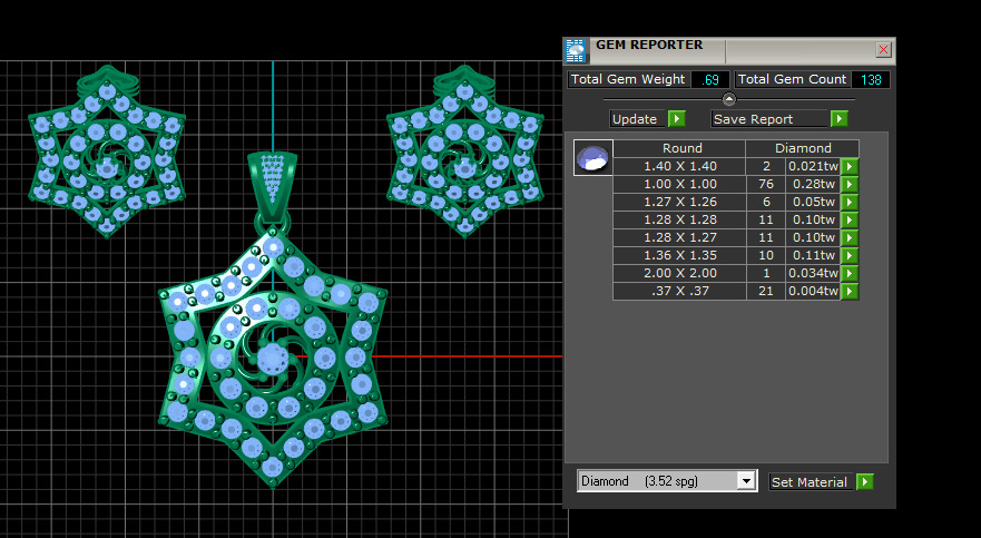 HEXAGRAM SHAPE DIAMOND LOCKET SET 3D PRINTABLE MODEL 3D print model_5