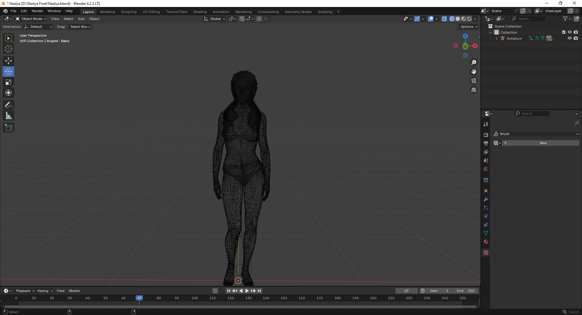 Nastya  - Young Woman 3D  Low-poly 3D model_7