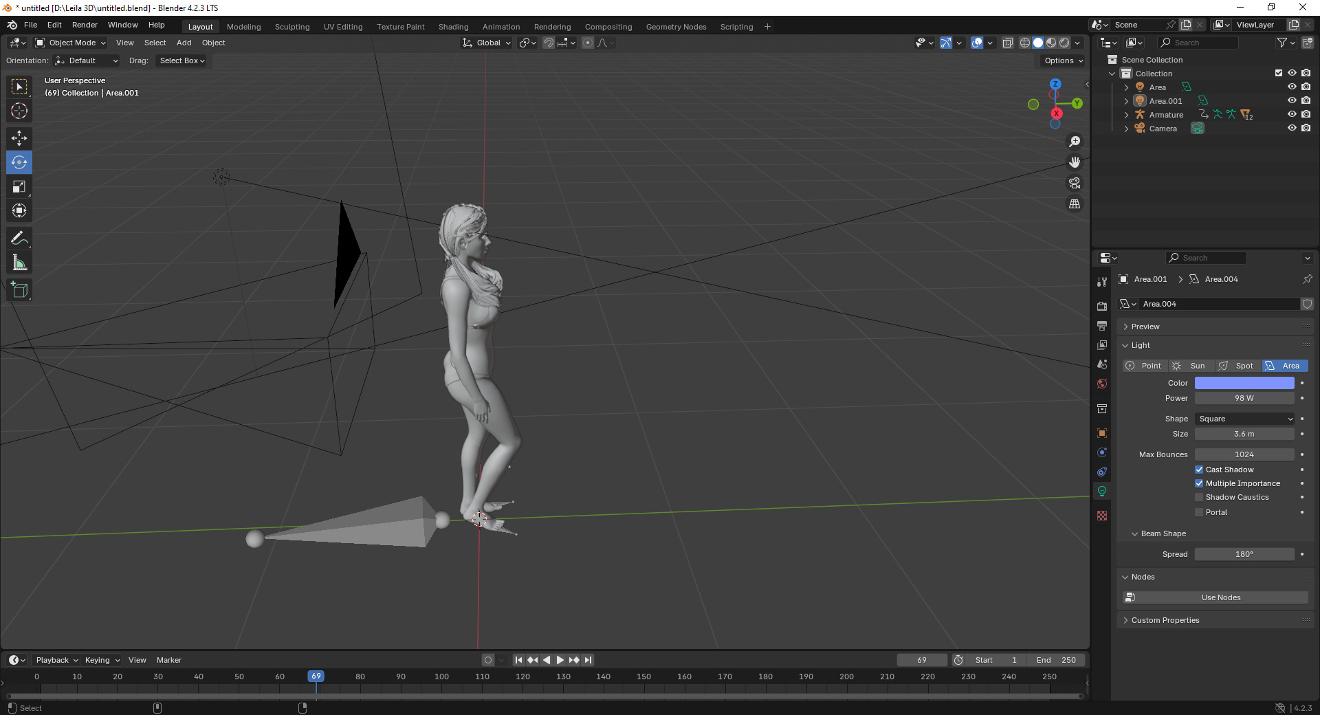 Nastya  - Young Woman 3D  Low-poly 3D model_5
