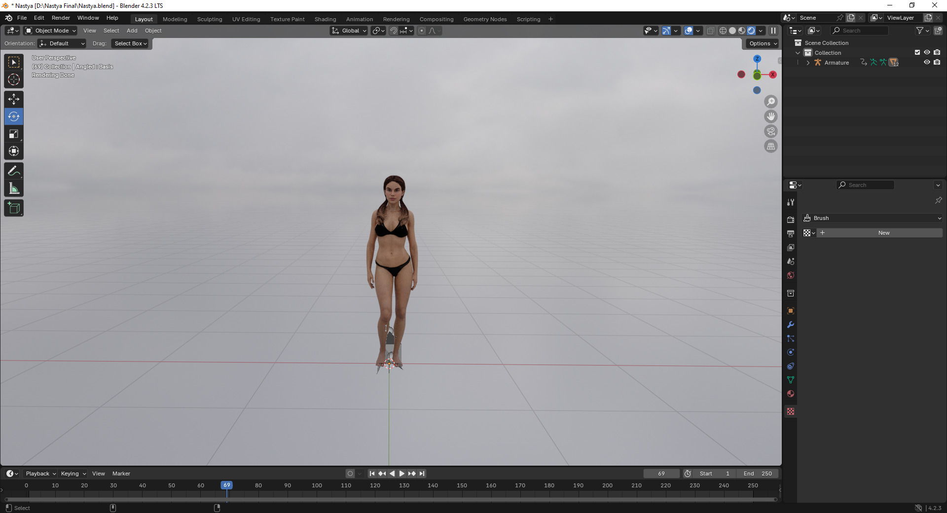 Nastya  - Young Woman 3D  Low-poly 3D model_6