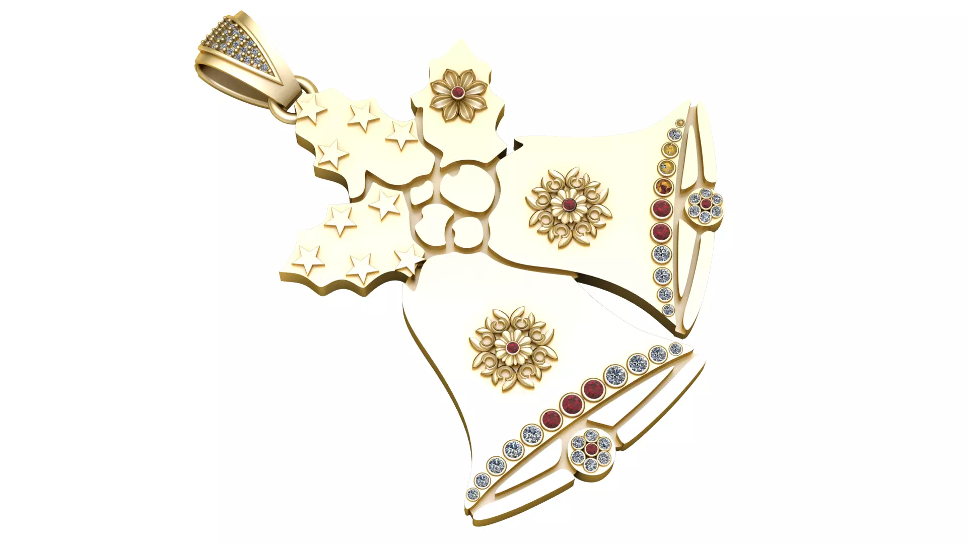 CHRISTMAS BELL PENDANT 3D PRINTABLE MODEL 3D print model_0