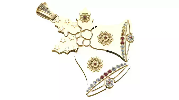 CHRISTMAS BELL PENDANT 3D PRINTABLE MODEL 3D print model