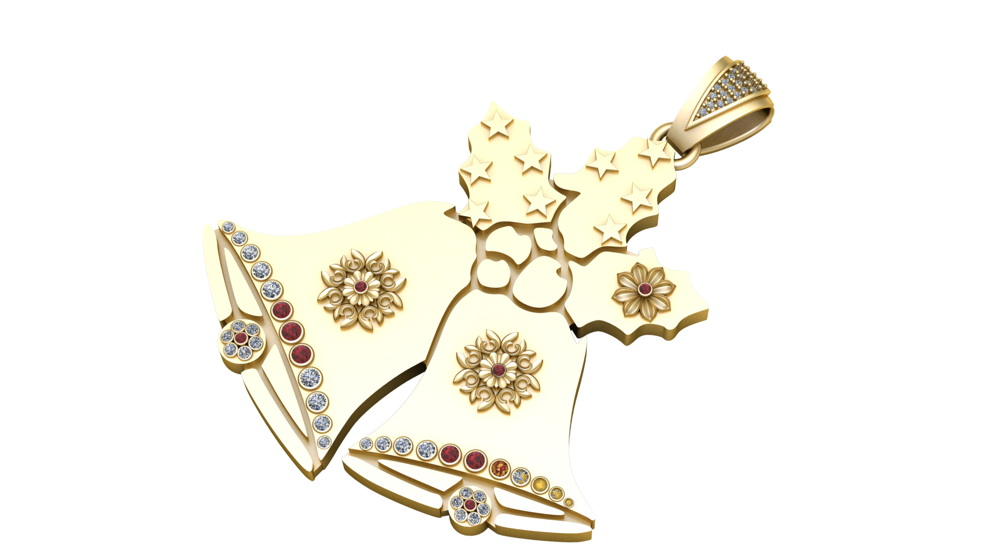 CHRISTMAS BELL PENDANT 3D PRINTABLE MODEL 3D print model_3