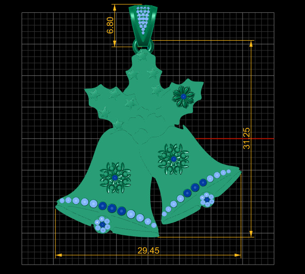 CHRISTMAS BELL PENDANT 3D PRINTABLE MODEL 3D print model_4