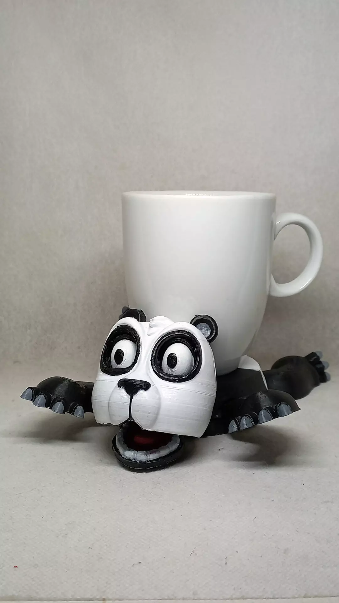 Panda cup holder No Supports needed 3D print model_0